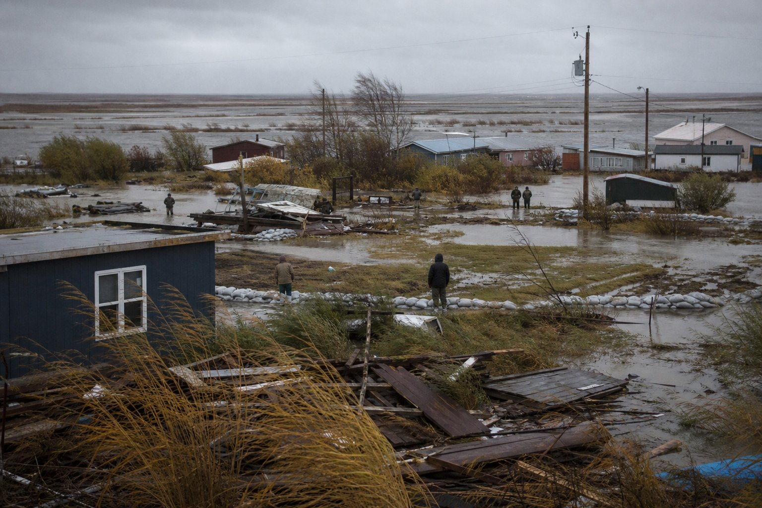 Kuskokwim River at Bethel rises above minor flood stage in storm