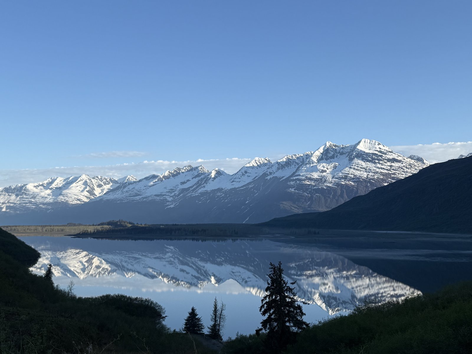 Snow-Capped Mountains Reflecting in Still Water