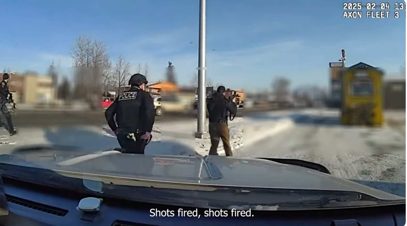 Police officers responding to shots fired