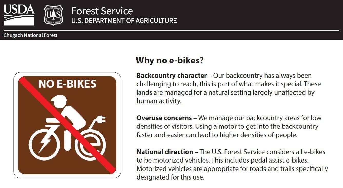 Chugach National Forest E-bike Policy