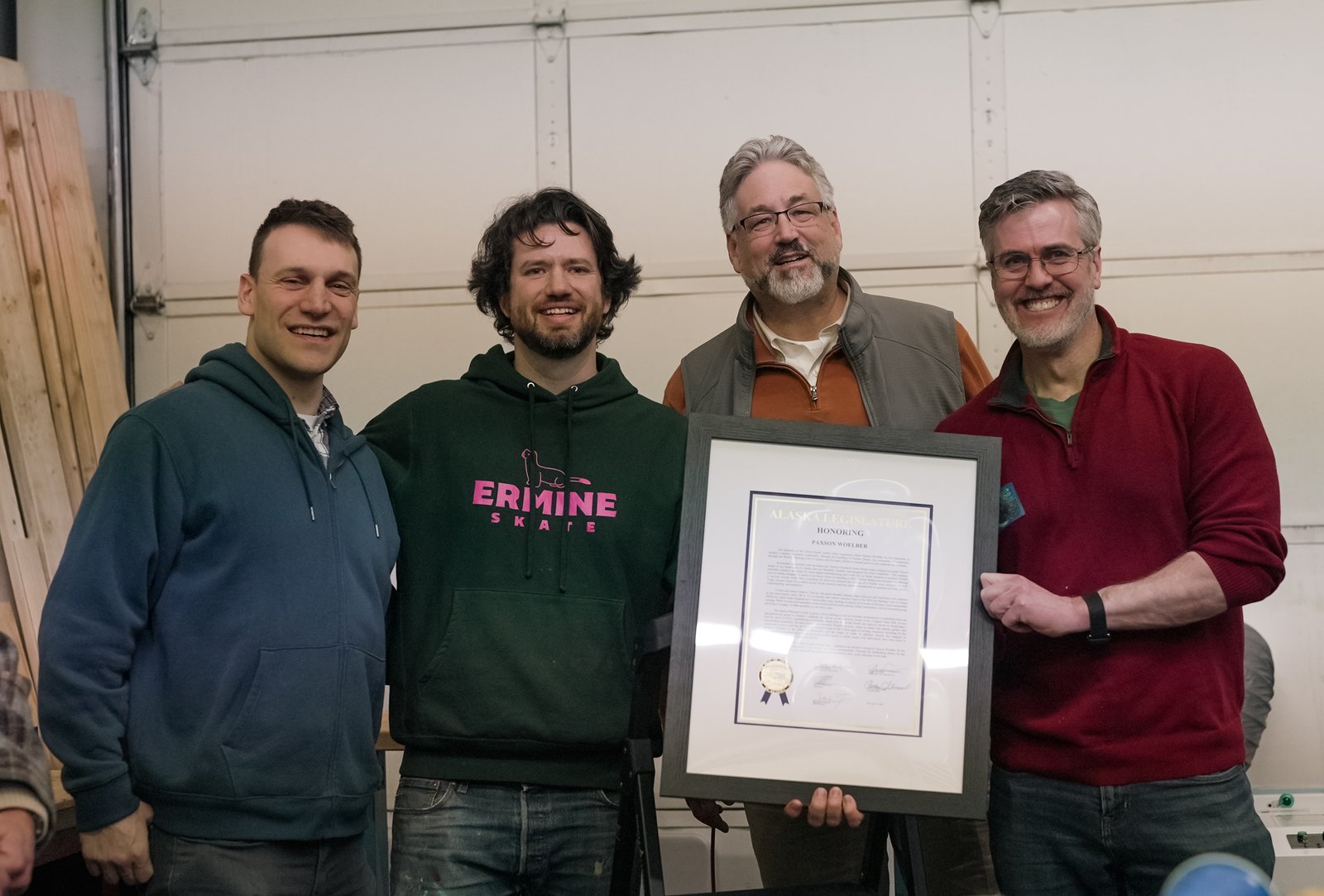 Four Men Holding Legislative Commendation