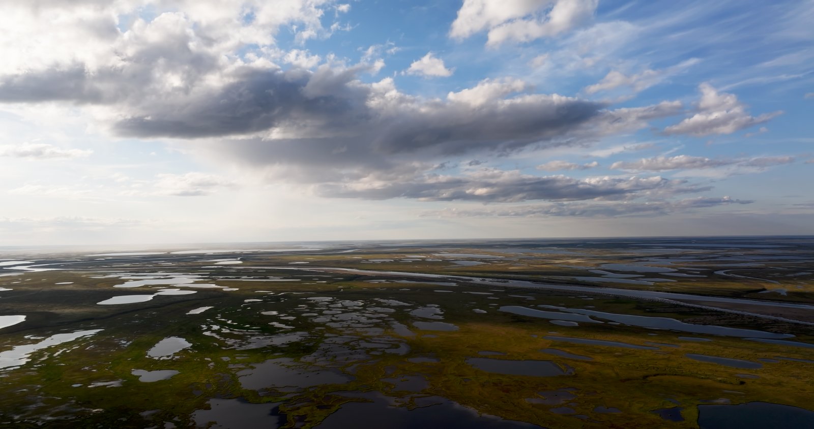Aerial View of North Slope Tundra