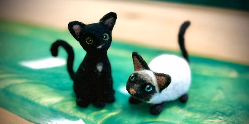 Needle Felted Cats Class for Beginners