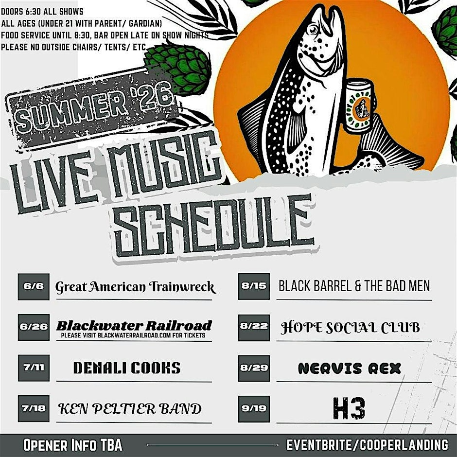 Summer Concert Pass - 7 Shows at Cooper Landing Brewing Company